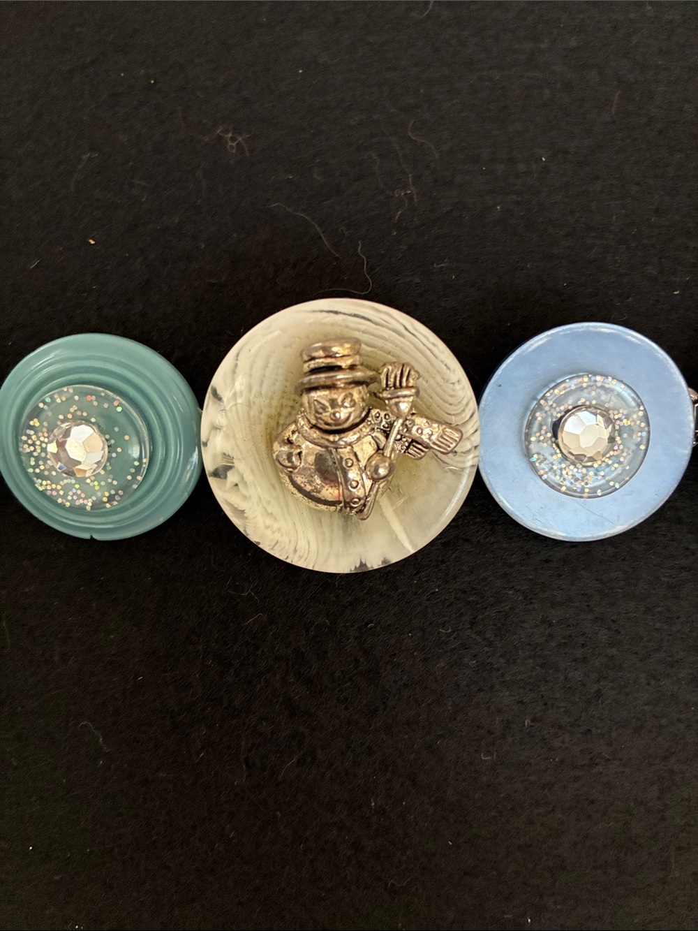 Vintage Button Multi-Tone Bracelet in Teal, Blue & Cream